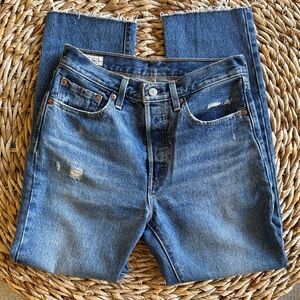 Levi’s 501 Medium Wash, Raw Hem (27x30)